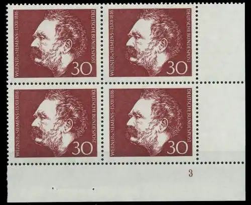 BRD 1966 Nr 528 postfrisch VIERERBLOCK FORMNUMMER 3 7EB032
