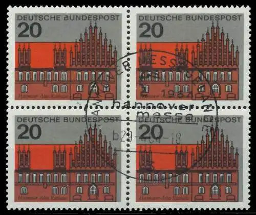 BRD 1964 Nr 416 zentrisch gestempelt VIERERBLOCK 7EB07A