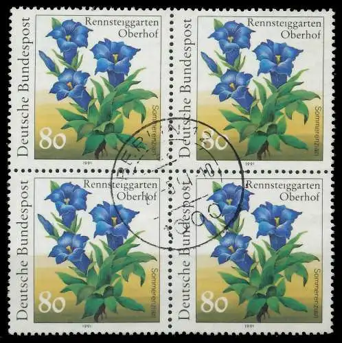 BRD 1991 Nr 1509 zentrisch gestempelt VIERERBLOCK 7EB07E