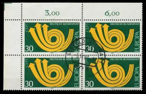 BRD BUND 1973 Nr 768 zentrisch gestempelt VIERERBLOCK ECKE-O 7EB0AA