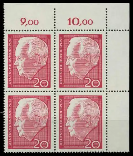 BRD 1964 Nr 429 postfrisch VIERERBLOCK ECKE-ORE 7ECD22