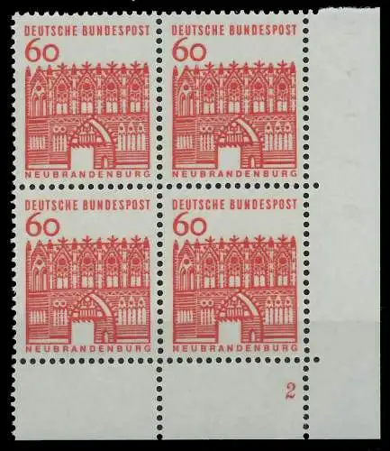 BRD DS D-BAUW 1 Nr 459 postfrisch VIERERBLOCK FORMNUMME 7ED03A