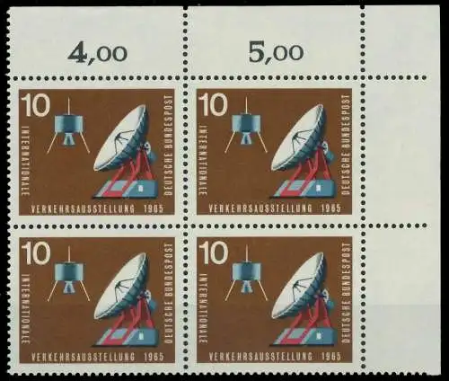 BRD 1965 Nr 469 postfrisch VIERERBLOCK ECKE-ORE 7EF306