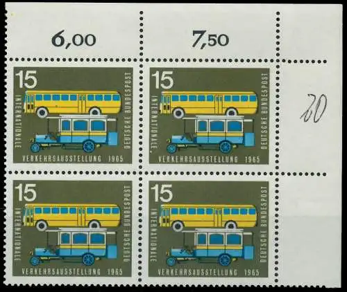 BRD 1965 Nr 470 postfrisch VIERERBLOCK ECKE-ORE 7EF31A