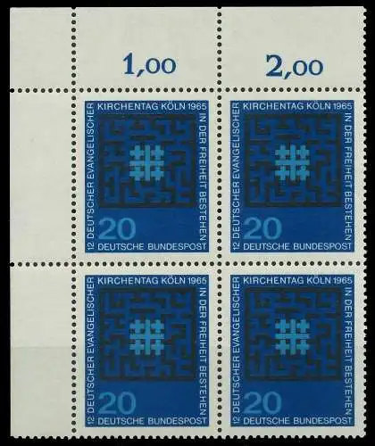 BRD 1965 Nr 480 postfrisch VIERERBLOCK ECKE-OLI 7EF51E