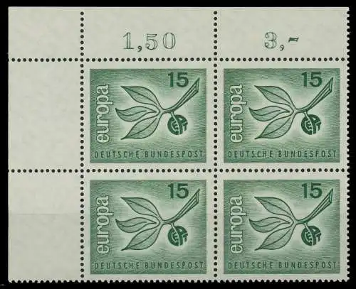 BRD BUND 1965 Nr 483 postfrisch VIERERBLOCK ECKE-OLI 7EF526