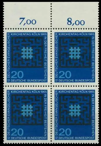 BRD 1965 Nr 480 postfrisch VIERERBLOCK ORA 7EF552