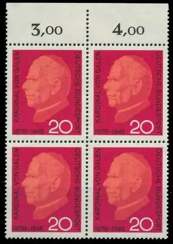 BRD 1966 Nr 505 postfrisch VIERERBLOCK ORA 7EF636