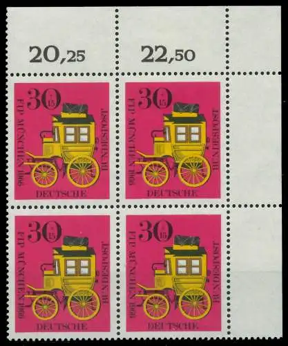 BRD 1966 Nr 516 postfrisch VIERERBLOCK ECKE-ORE 7EF69E