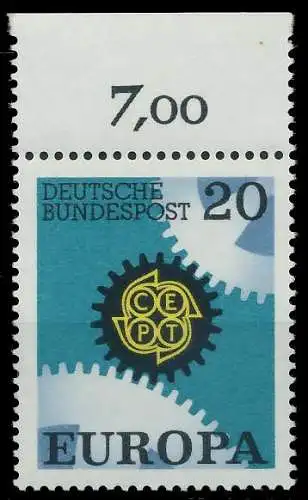 BRD BUND 1967 Nr 533 postfrisch ORA 7F095E