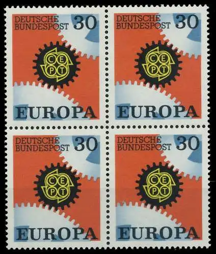 BRD BUND 1967 Nr 534 postfrisch VIERERBLOCK 7F0976