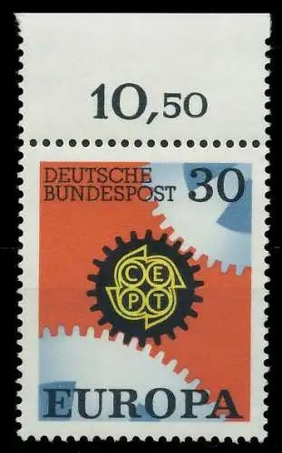 BRD BUND 1967 Nr 534 postfrisch ORA 7F097E