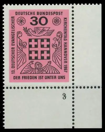 BRD 1967 Nr 536 postfrisch FORMNUMMER 3 7F09D2