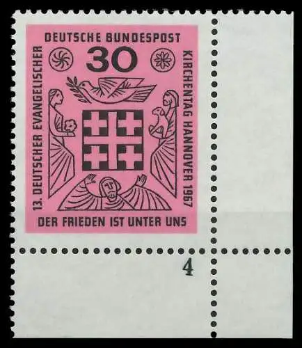 BRD 1967 Nr 536 postfrisch FORMNUMMER 4 7F09D6
