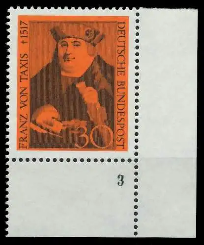 BRD 1967 Nr 535 postfrisch FORMNUMMER 3 7F09DE