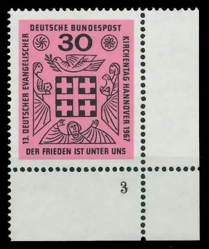 BRD 1967 Nr 536 postfrisch FORMNUMMER 3 7F09E6