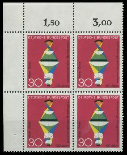 BRD 1968 Nr 548 postfrisch VIERERBLOCK ECKE-OLI 7F0B22