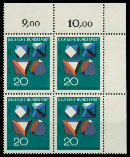 BRD 1968 Nr 547 postfrisch VIERERBLOCK ECKE-ORE 7F0B3A