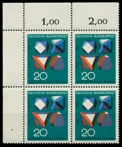BRD 1968 Nr 547 postfrisch VIERERBLOCK ECKE-OLI 7F0B46
