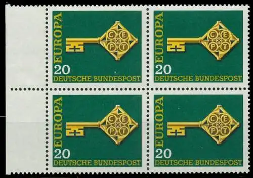 BRD BUND 1968 Nr 559 postfrisch VIERERBLOCK 7F0D0A