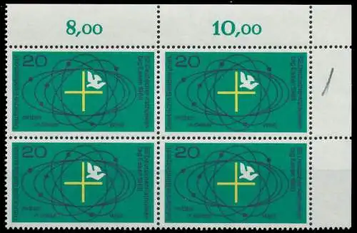 BRD 1968 Nr 568 postfrisch VIERERBLOCK ECKE-ORE 7F0E72