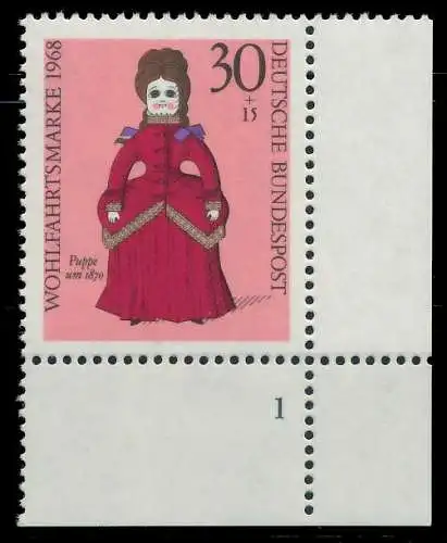 BRD 1968 Nr 573 postfrisch FORMNUMMER 1 7F0F42