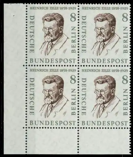 BERLIN 1957 Nr 164 postfrisch VIERERBLOCK ECKE-ULI 7F1032
