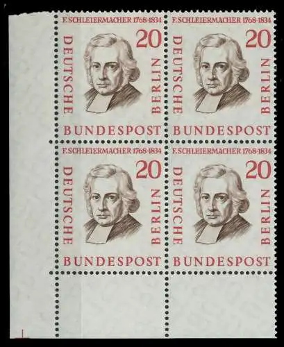 BERLIN 1957 Nr 167 postfrisch VIERERBLOCK ECKE-ULI 7F1056