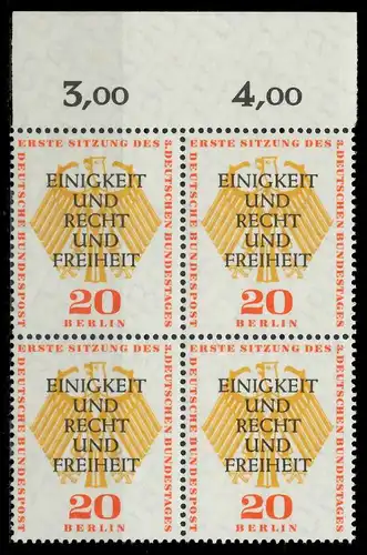 BERLIN 1957 Nr 175 postfrisch VIERERBLOCK ORA 7F1062