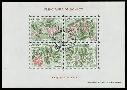 MONACO Block 34 zentrisch gestempelt S01742E