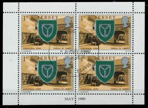 JERSEY HEFTCHENBLATT Nr HB 0-21 MAY80 zentrisch gestempelt H 7F4D0A
