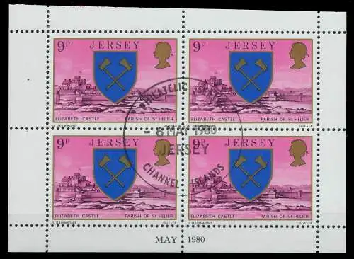 JERSEY HEFTCHENBLATT Nr HB 0-24 MAY80 zentrisch gestempelt H 7F4D2E
