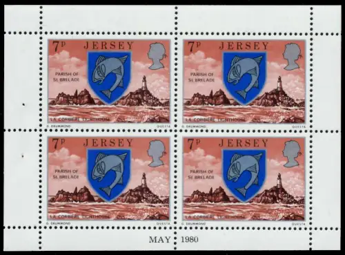 JERSEY HEFTCHENBLATT Nr HB 3 MAY80 postfrisch S0186BA