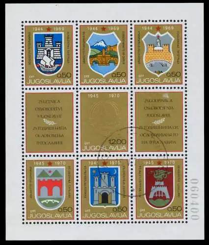 JUGOSLAWIEN Block 16a zentrisch gestempelt S01891A