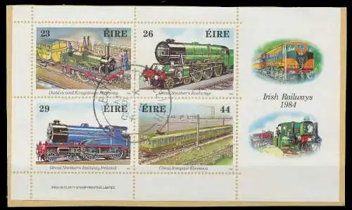 IRLAND Block 5 zentrisch gestempelt Briefst³ck 7F4FFE