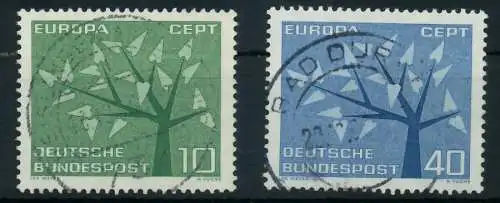BRD BUND 1962 Nr 383-384 zentrisch gestempelt 7F7A12