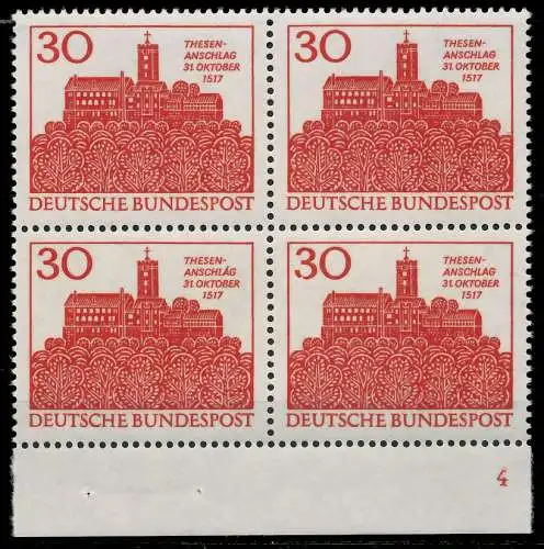 BRD 1967 Nr 544 postfrisch VIERERBLOCK FORMNUMMER 4 7F8E62
