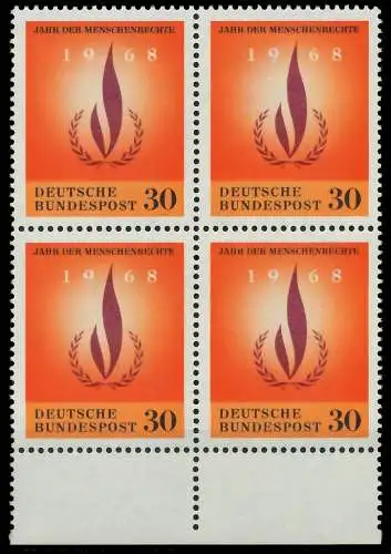 BRD 1968 Nr 575 postfrisch VIERERBLOCK URA 7F98FA