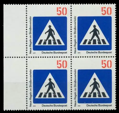 BRD 1971 Nr 668 postfrisch VIERERBLOCK SRA 7F9982