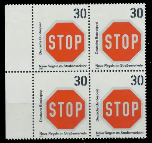 BRD 1971 Nr 667 postfrisch VIERERBLOCK SRA 7F9986