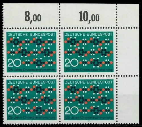 BRD 1971 Nr 664 postfrisch VIERERBLOCK ECKE-ORE 7F9ACE