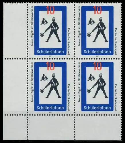 BRD 1971 Nr 665 postfrisch VIERERBLOCK ECKE-ULI 7F9AE6