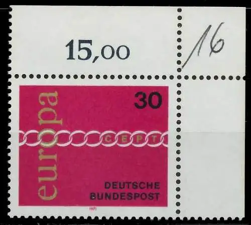BRD BUND 1971 Nr 676 postfrisch ECKE-ORE 7F9BDA