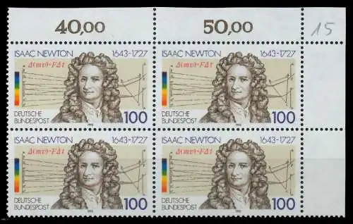 BRD 1993 Nr 1646 postfrisch VIERERBLOCK ECKE-ORE 7F9E26