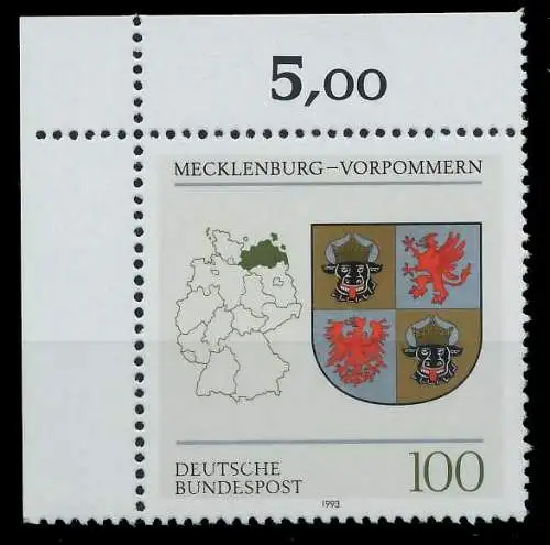BRD 1993 Nr 1661 postfrisch ECKE-OLI 7FD062