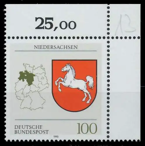 BRD 1993 Nr 1662 postfrisch ECKE-ORE 7FD08A