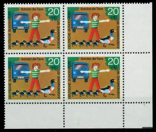 BRD 1972 Nr 711 postfrisch VIERERBLOCK ECKE-URE 7FD34E