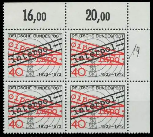 BRD 1973 Nr 759 postfrisch VIERERBLOCK ECKE-ORE 7FD6E6