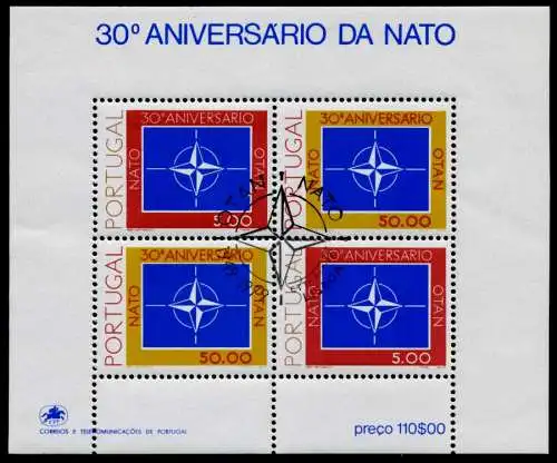 PORTUGAL Block 26 zentrisch gestempelt S018D7A