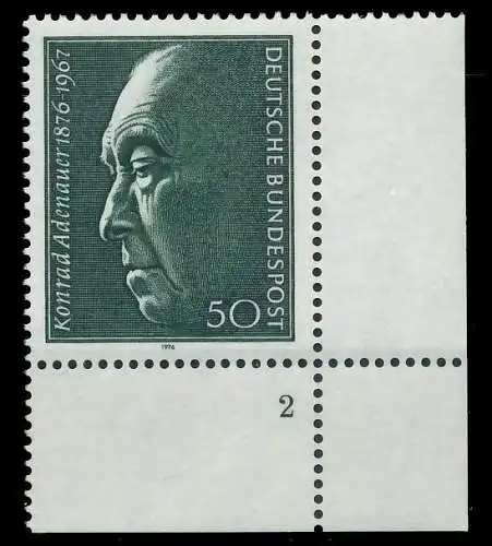 BRD BUND 1976 Nr 876 postfrisch FORMNUMMER 2 801E76
